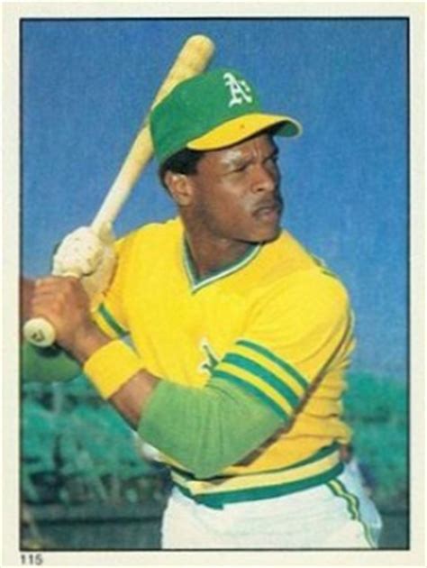 He was an outfielder who was drafted by the oakland athletics in the fourth round of the mlb draft in 1976. 1981 Topps Stickers Rickey Henderson #115 Baseball Card ...