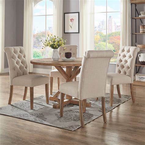 Benchwright Rustic X Base 48 Inch Round Dining Table Set By Inspire Q