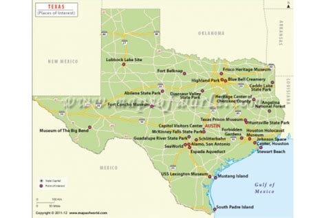 Buy Map Of Texas Tourist Attraction