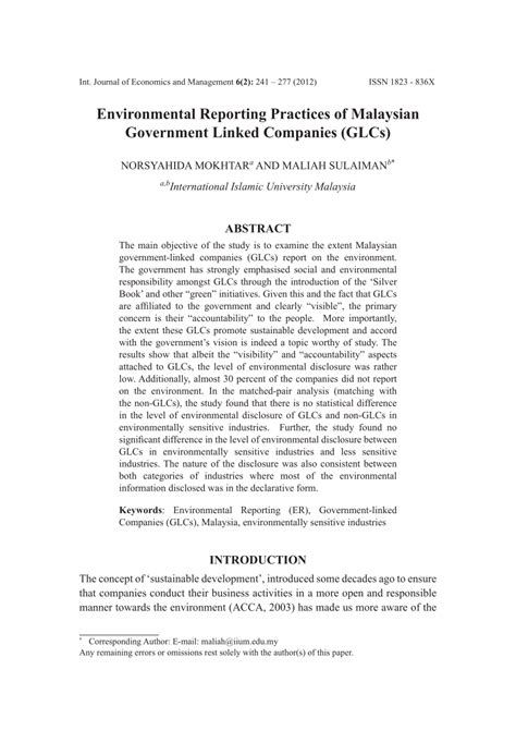 Movement control order (mco) 3.0. (PDF) Environmental reporting practices of Malaysian ...
