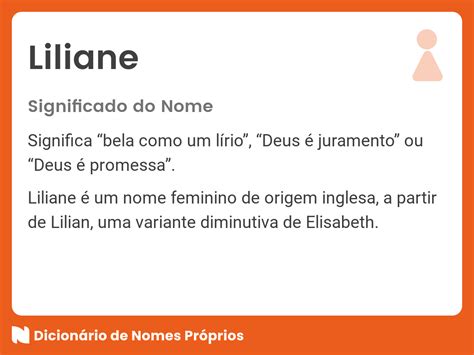 Significado do nome Liliane Dicionário de Nomes Próprios