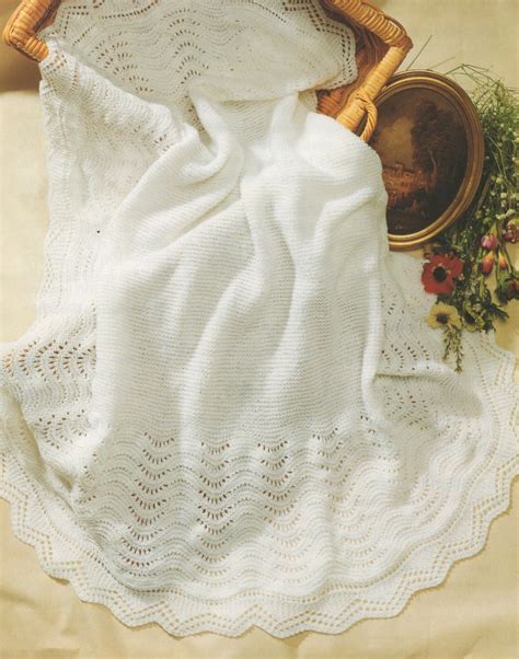 Baby Shawl Pdf Knitting Pattern Newborn Babies Boy Or Girl