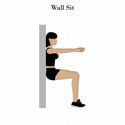 Sit Workout Challenge Silhouette Parete Siede Allenamento