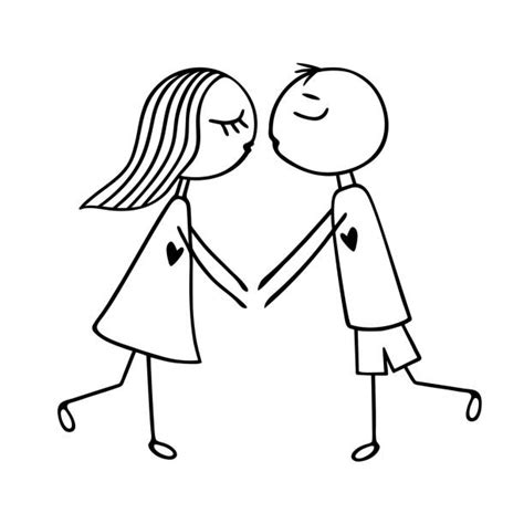 Stick Figure Boy And Girl Kissing