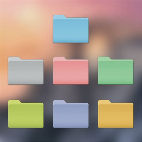 Coloured Selection Of Mac Os X Folder Icon Pack By