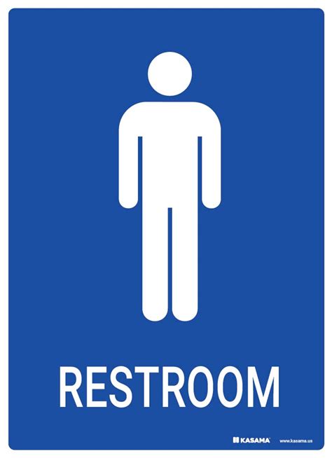 Restroom Sign Male Blue