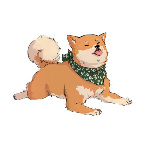 Tiny Doggo Shiba Inu Tan Sticker By Amiette White 3x3 Cute