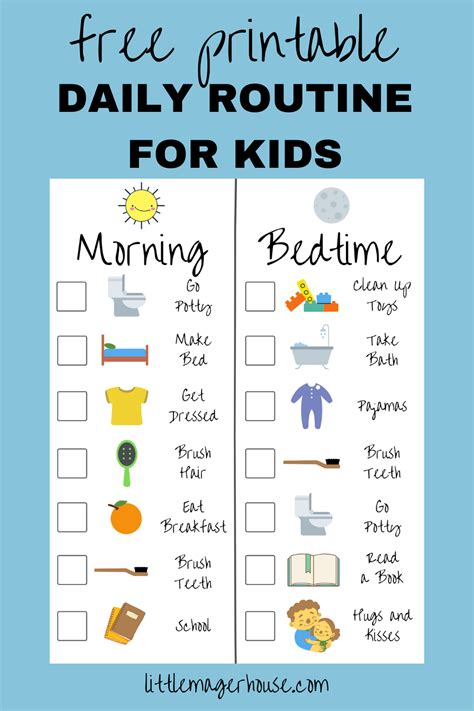 Free Printable Routine Charts With Pictures Printable Templates