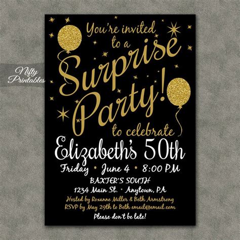 Suprise Party Invitation Wording New Surprise Party Invitations