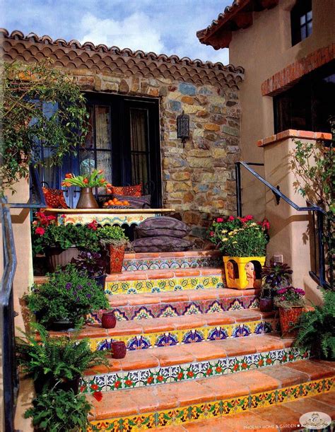 3.4 out of 5 stars 7. Mexican-style tiles on the stair risers in the garden ...