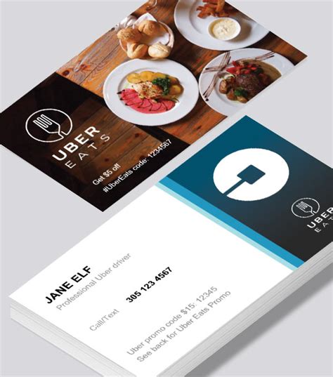 Learn how you can leverage the uber platform and apps to earn more, eat, commute, get a ride, simplify business travel, and more. Uber Eats business card - Modern Design