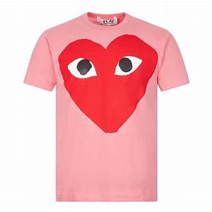 Comme Des Garcons Play T Shirt Big Heart Logo Pink Aphrodite