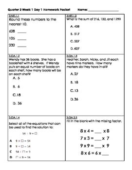 Rd Grade Math Packet