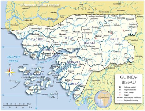 Administrative Map Of Guinea Bissau 1200 Pixel Nations Online Project
