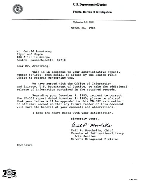 The federal bureau of investigation (fbi) is the domestic intelligence and security service of the united states and its principal federal law enforcement agency. Letter from FBI to GA (March 26, 1986)