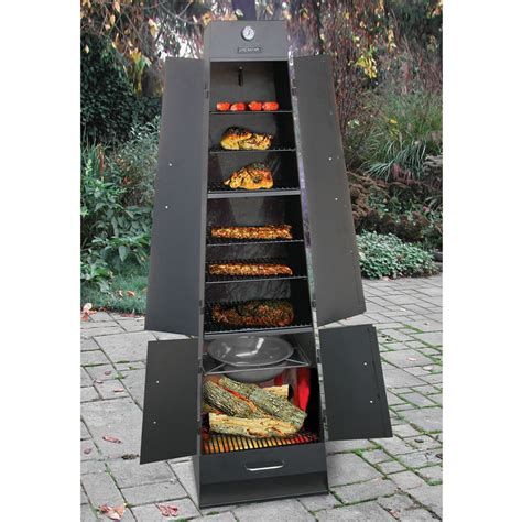 The Patio Fireplace Grill Smoker Hammacher Schlemmer Outdoor