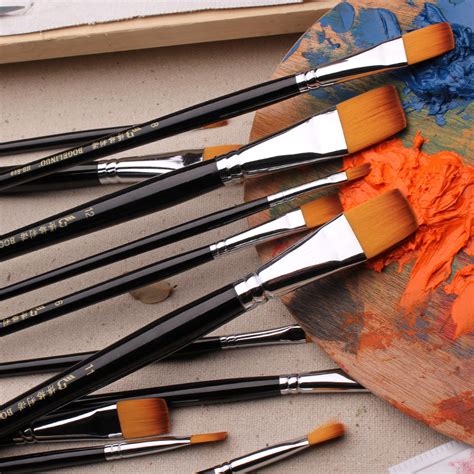 10pcsset Nylon Paint Brush Set Round Pointed Art For Supplies Oil