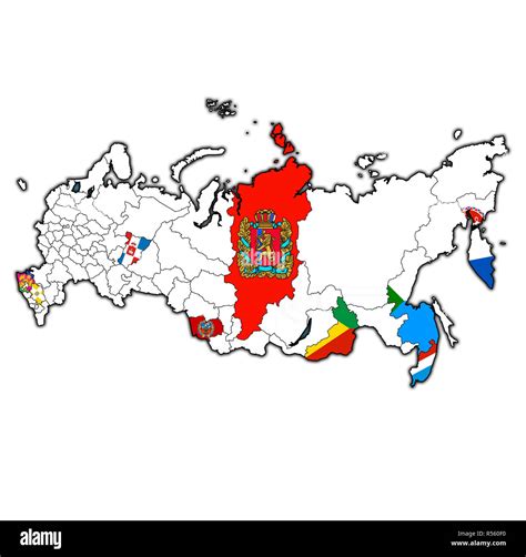 Emblemas Territorios En El Mapa Con Las Divisiones Administrativas Y De
