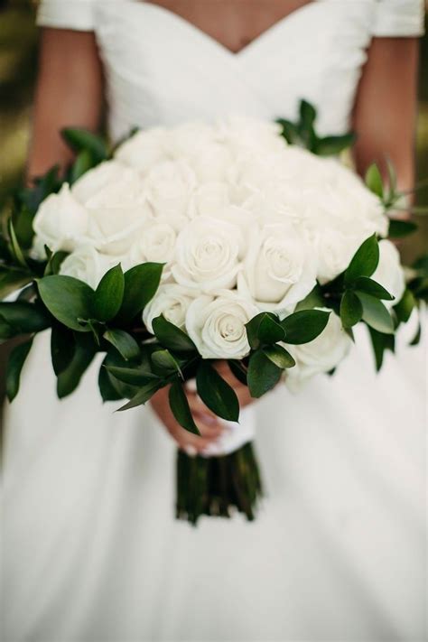 35 elegant white wedding bouquets you will love mrs to be white rose wedding bouquet white