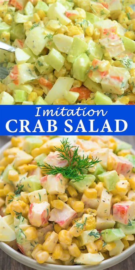 Imitation crab salad is a popular appetizer that can be served with a full course meal or like a light snack. Imitation Crab Salad - quick and easy crab salad made with crunchy cucumbers, sweet corn, and ...