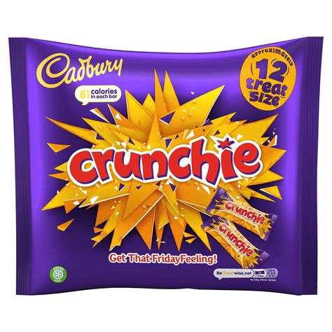 cadbury crunchie chocolate 12 treatsize bars 210g multipacks iceland foods