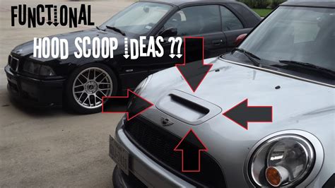 Since i already have the jdm sti hood scoop and dont have any use for the stock fxt hood scoop i decided to modify it, its an easy job and you can decide. R56 Mini Cooper S - (DIY) Functional Hood Scoop Ideas?? - YouTube