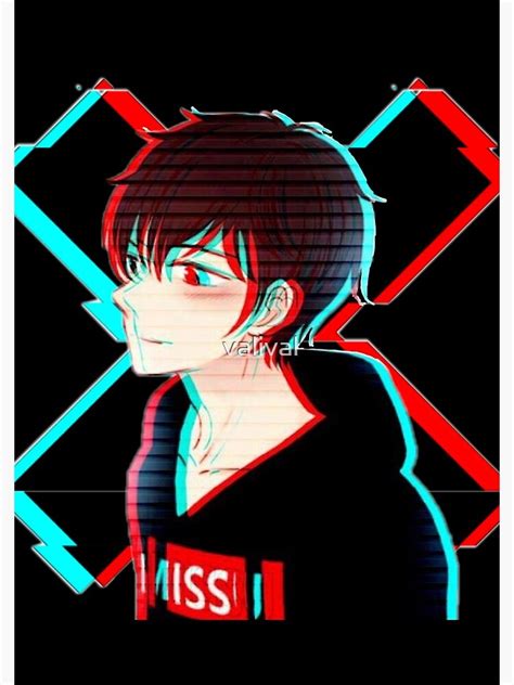 Anime Boy Glitch Aesthetic Spiral Notebook For Sale By Valival