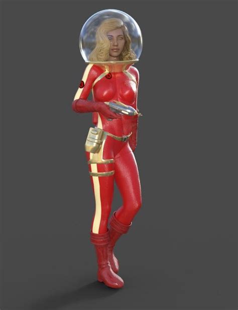 Red Women In Space Suits