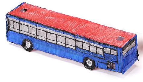 Illustration of little children waiting at a bus stop. bus created using 3d drawing pen from Jer - The 1st 3D ...
