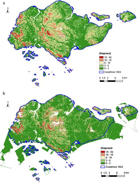 Layer Tinted Slope Maps Of Singapore A Slope Map Of With Download Scientific