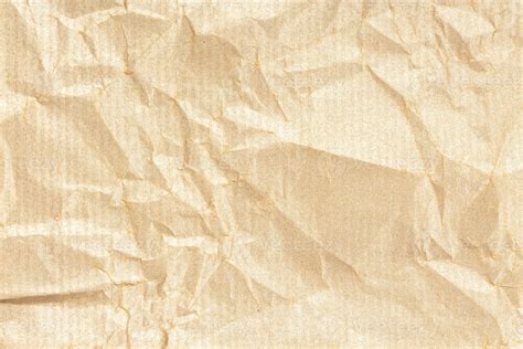 Crumpled Kraft Paper Texture Background Light Golden Brown Color