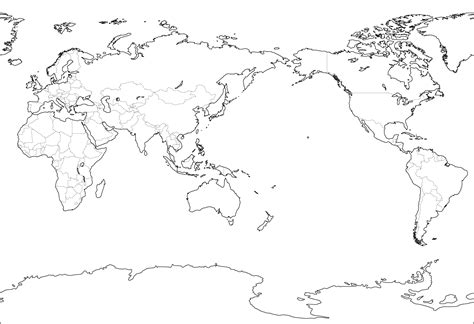 Blank World Map Continents Oceans