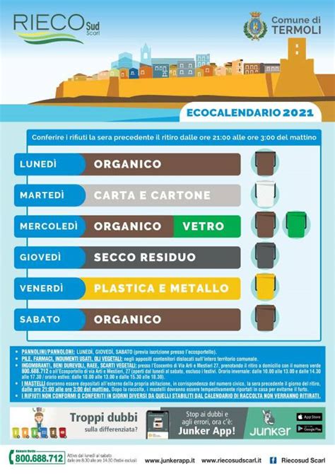 Raccolta Differenziata Disponibili I Nuovi Calendari Rieco Per Il 2021