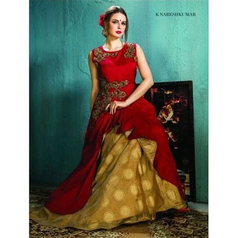 Red And Golden Ladies Designer Indo Western Dress Rs 1800 Piece Id