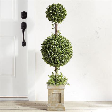 Outdoor Faux Boxwood Double Ball 48 Topiary Green Topiary