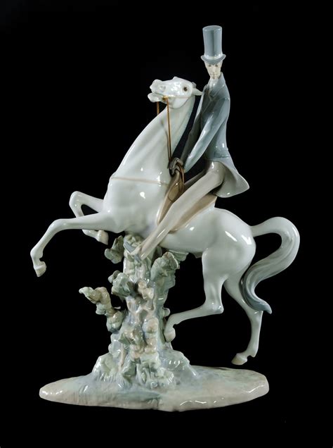 Sold Price Large Lladro Horse Figurine Gentleman On Rearing Stallion