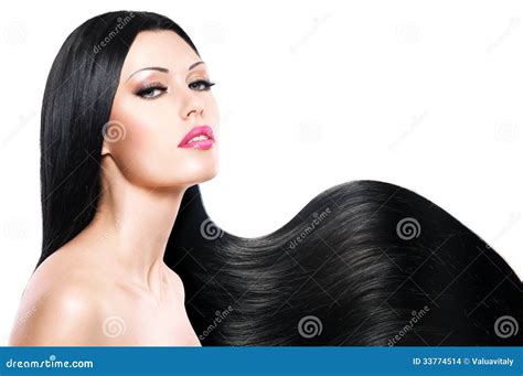 Beautiful Woman With Long Black Hair Stock Photo Image Of Sensuality