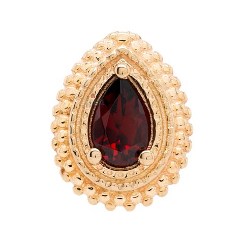 Bvla Body Vision Afghan Pear Threaded End In Gold With Garnet