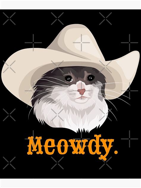 Sad Cat Wearing A Cowboy Hat Meme Photographic Print By Celestialhco