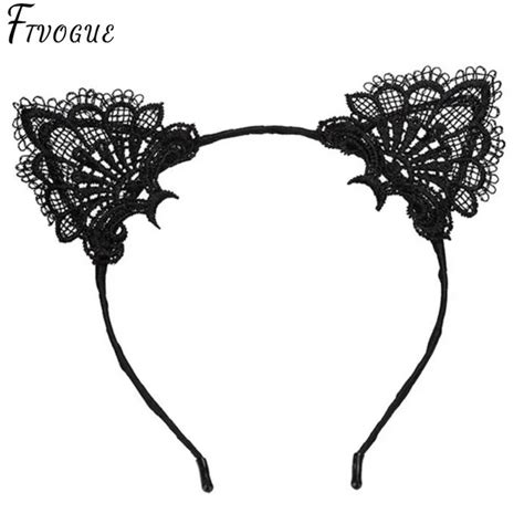 black sexy lace cat ear headbands for birthday party t women hoop head girls sexy ear cat