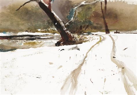 Andrew Wyeth 1917 2009 Mulch At Kuerners And Lower Falls In Snow A