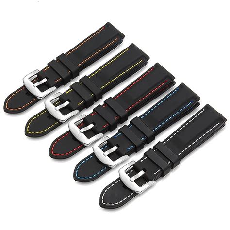 Generic Strap Silicone Rubber Band Watch Strap Waterproof 20mm 22mm 24mm Watches Strap In