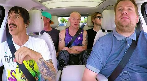 when the red hot chili peppers get into a car with james corden this is what happens