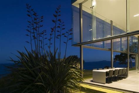 Cliff House In New Zealand Beautiful Glass House Overlooking A Gulf