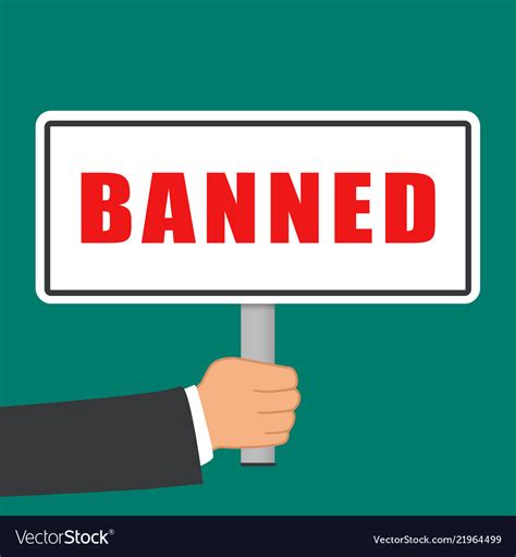 Banned Word Sign Flat Concept Royalty Free Vector Image