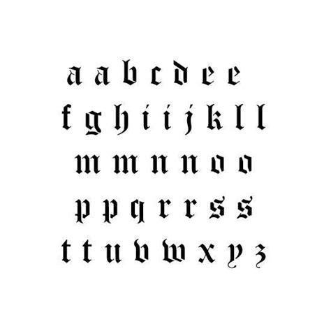 Old English Lowercase Alphabet Stencils Old English Letters Alphabet