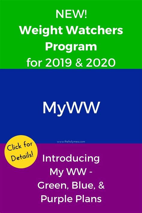 New Weight Watchers Program For Myww Green Blue Purple The Holy