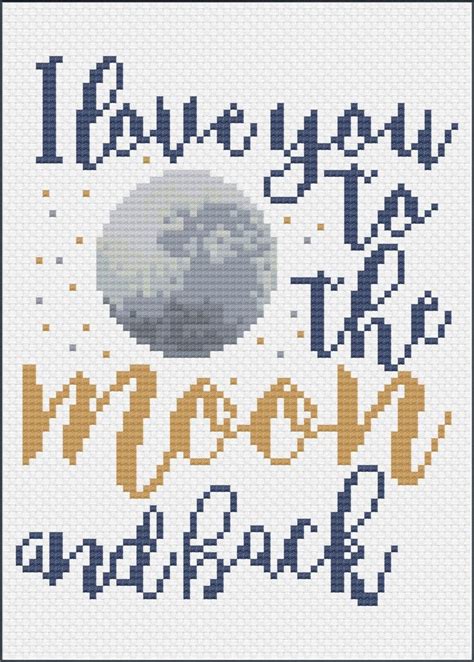 Fall cross stitch dragon cross stitch fantasy cross stitch butterfly cross stitch cross stitch letters mini cross stitch cross stitch. I Love You to the Moon and Back Cross Stitch Pattern ...