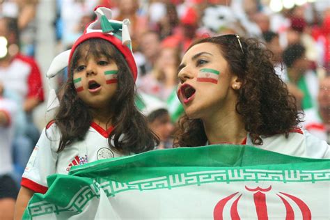 female fans of iran show their support during the 2018 fifa world cup hot football fans