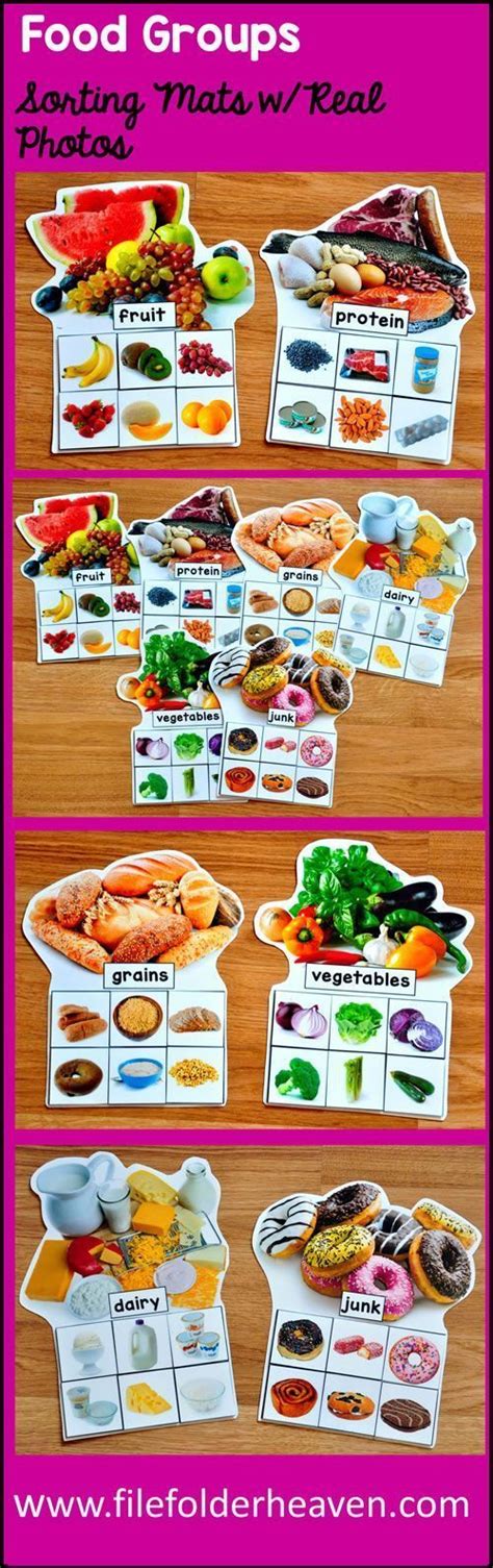These Food Groups Sorting Mats With Real Photos Include 6 Unique
